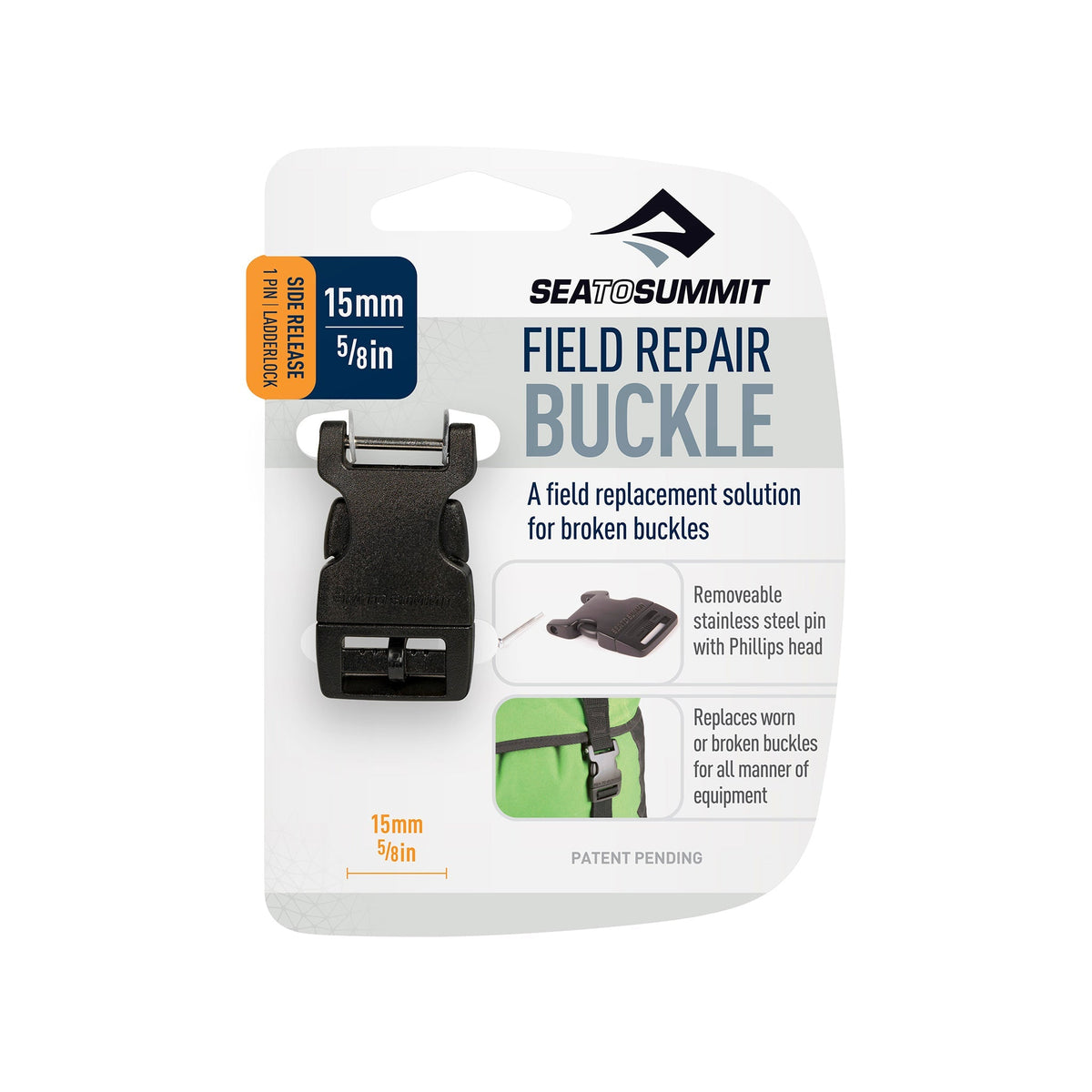 15mm || Side Release Field Repair Buckle with Removable Pin
