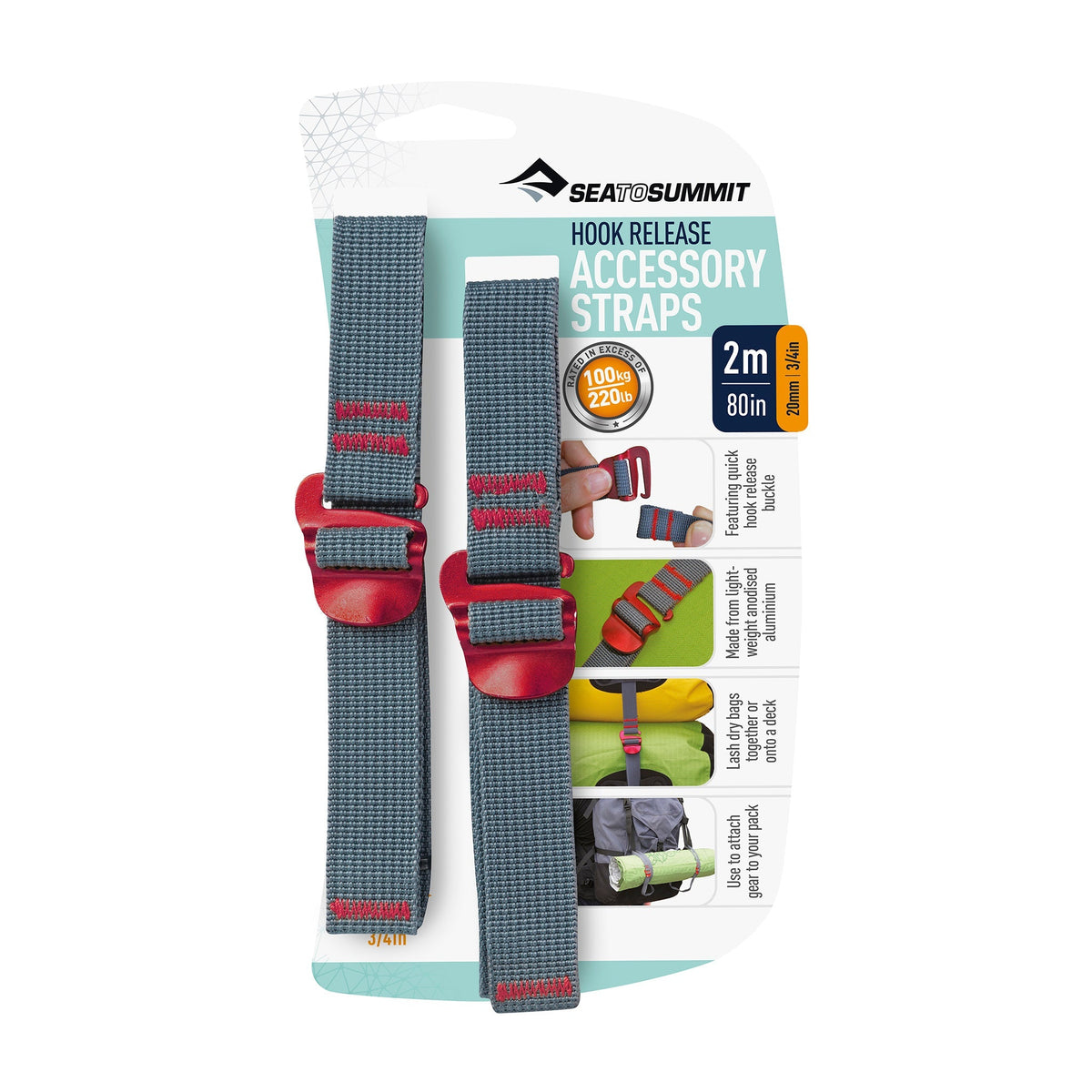 2m | 80 in 20mm || Accessory Strap with Hook Release
