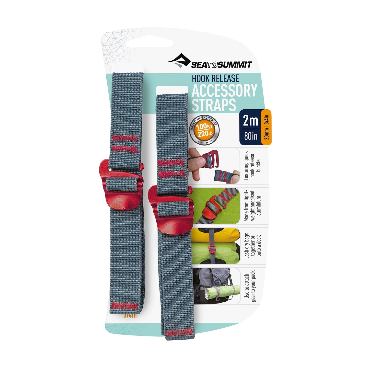 2m | 80 in 20mm || Accessory Strap with Hook Release