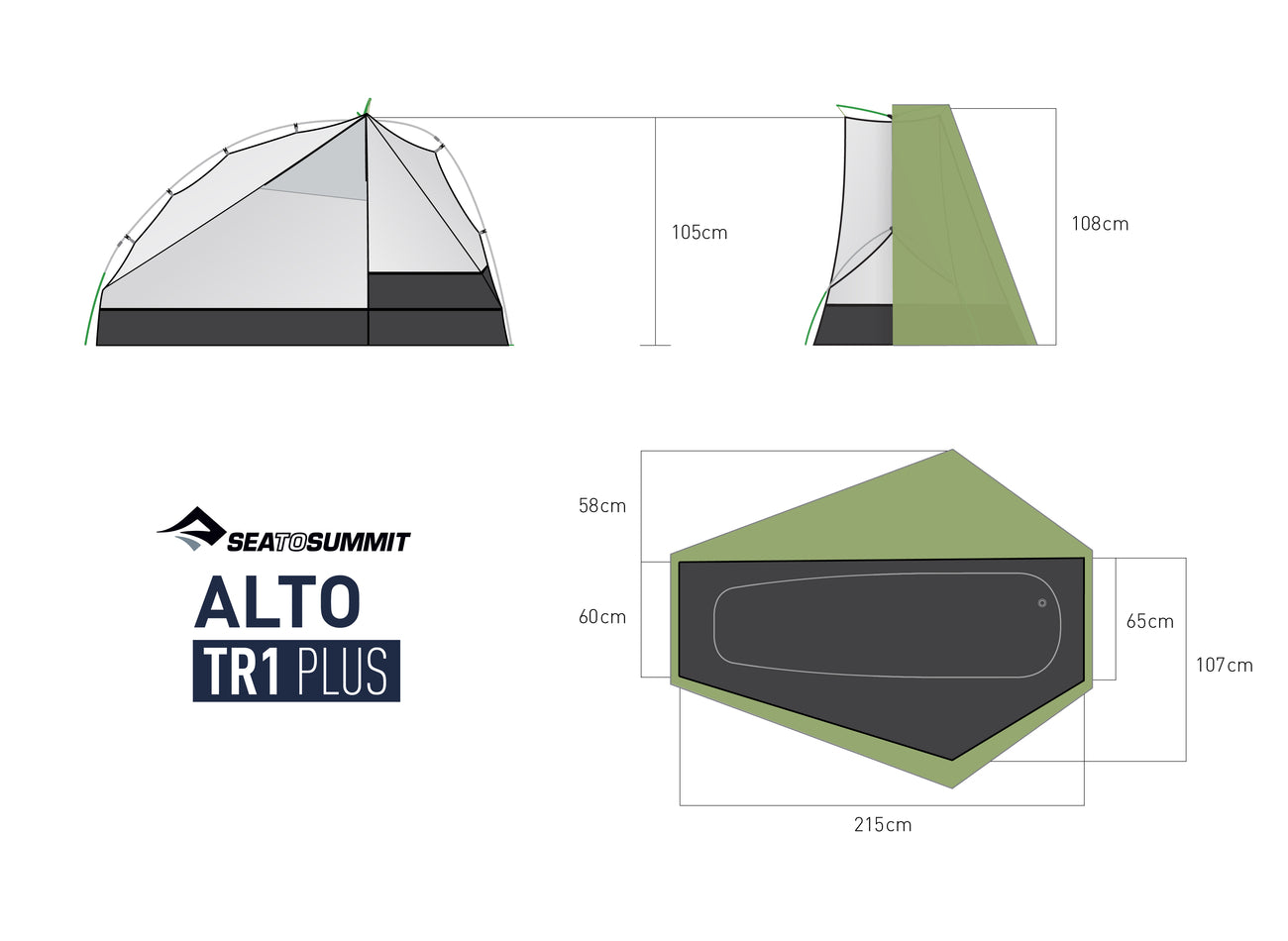 Alto TR1 Plus - 1 Person 3+Season Semi Freestanding Ultralight Tent for  Backpacking | Sea to Summit